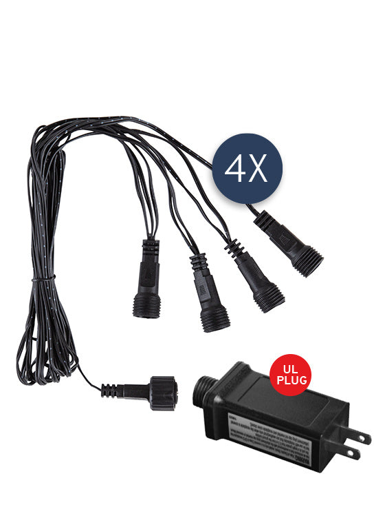 Fairybell | Juego de conexión de cables y transformador | 4 conexiones