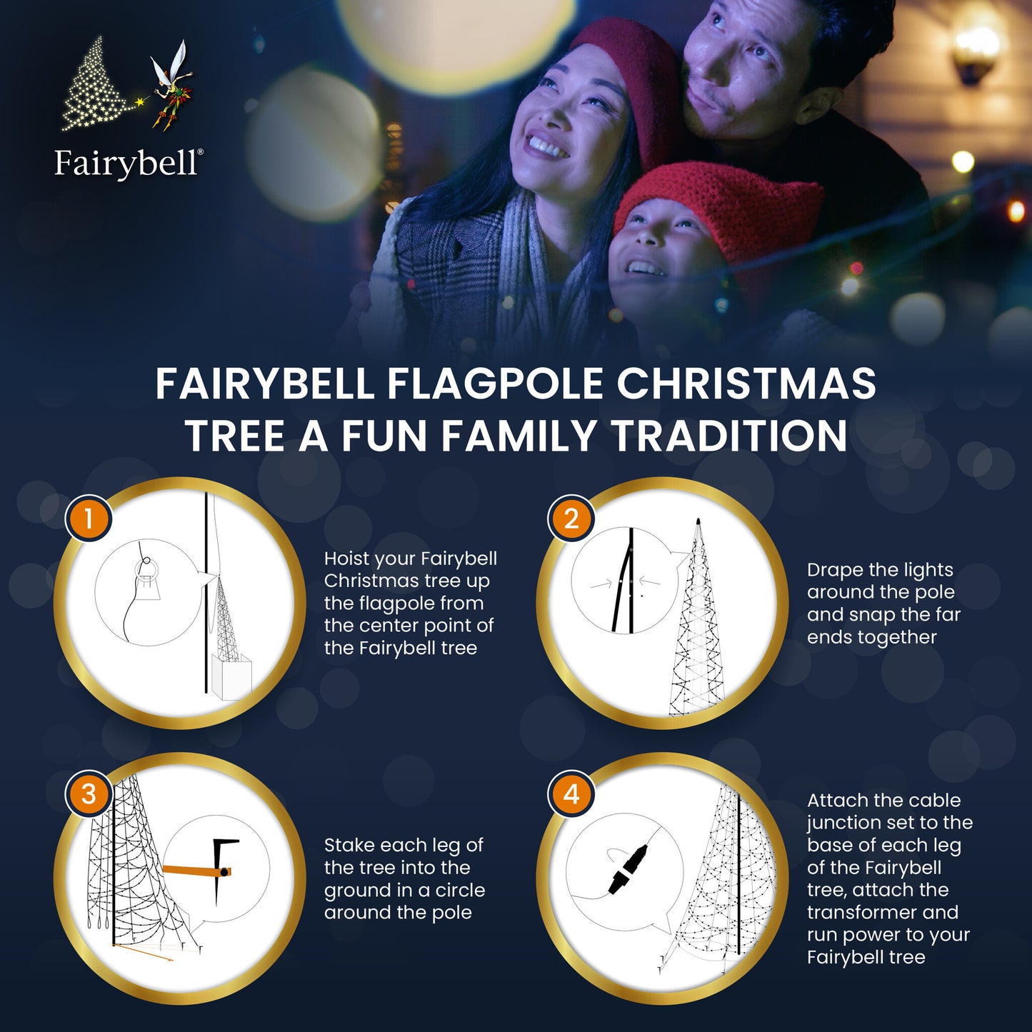Fairybell Square | 26ft | 1,000 LED lights | Warm white