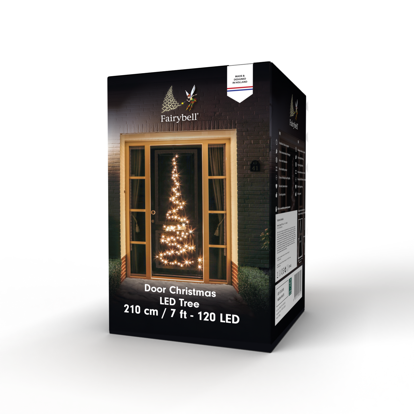Fairybell Door Christmas Tree | 7ft | 120 LED lights | Warm white