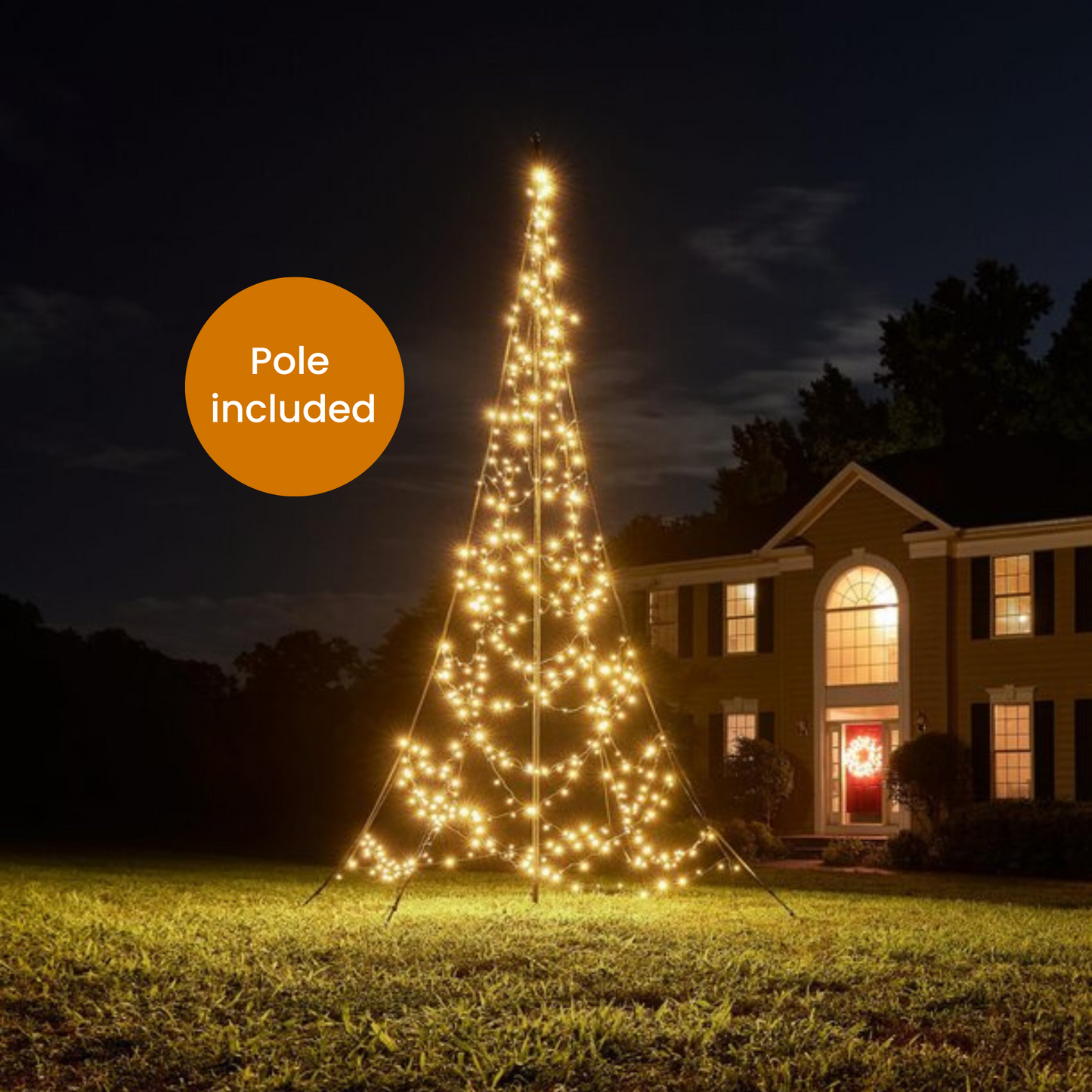 Fairybell Square | 13 pies | 480 luces LED | Incluye poste | Blanco cálido