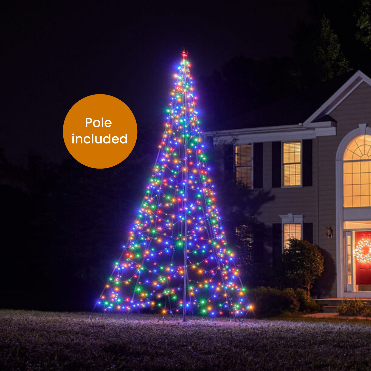 Campana de hadas | 13 pies | 640 luces LED | Incluye poste | Multicolor