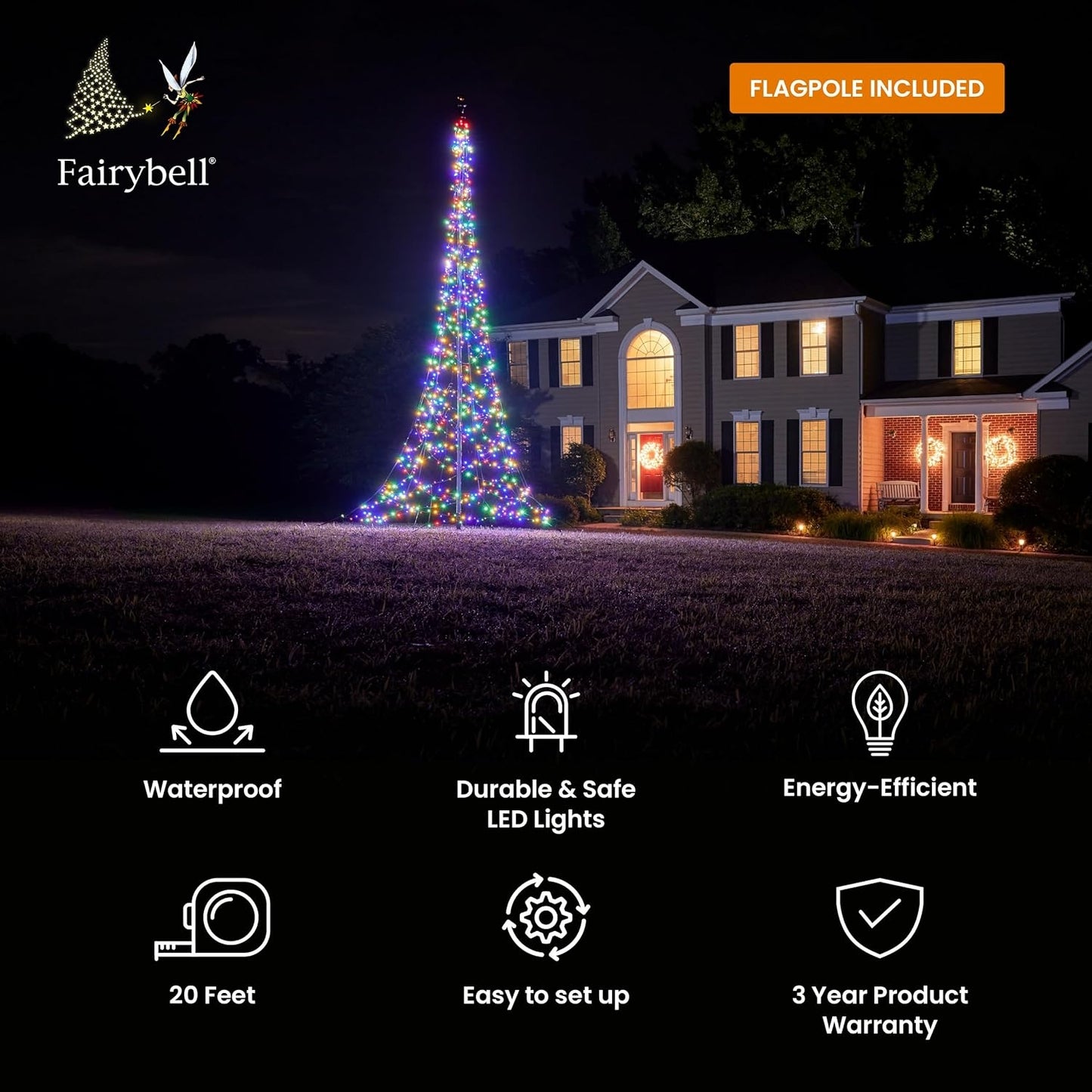 Fairybell | 20ft | 900 LED | Multicolor | Full package