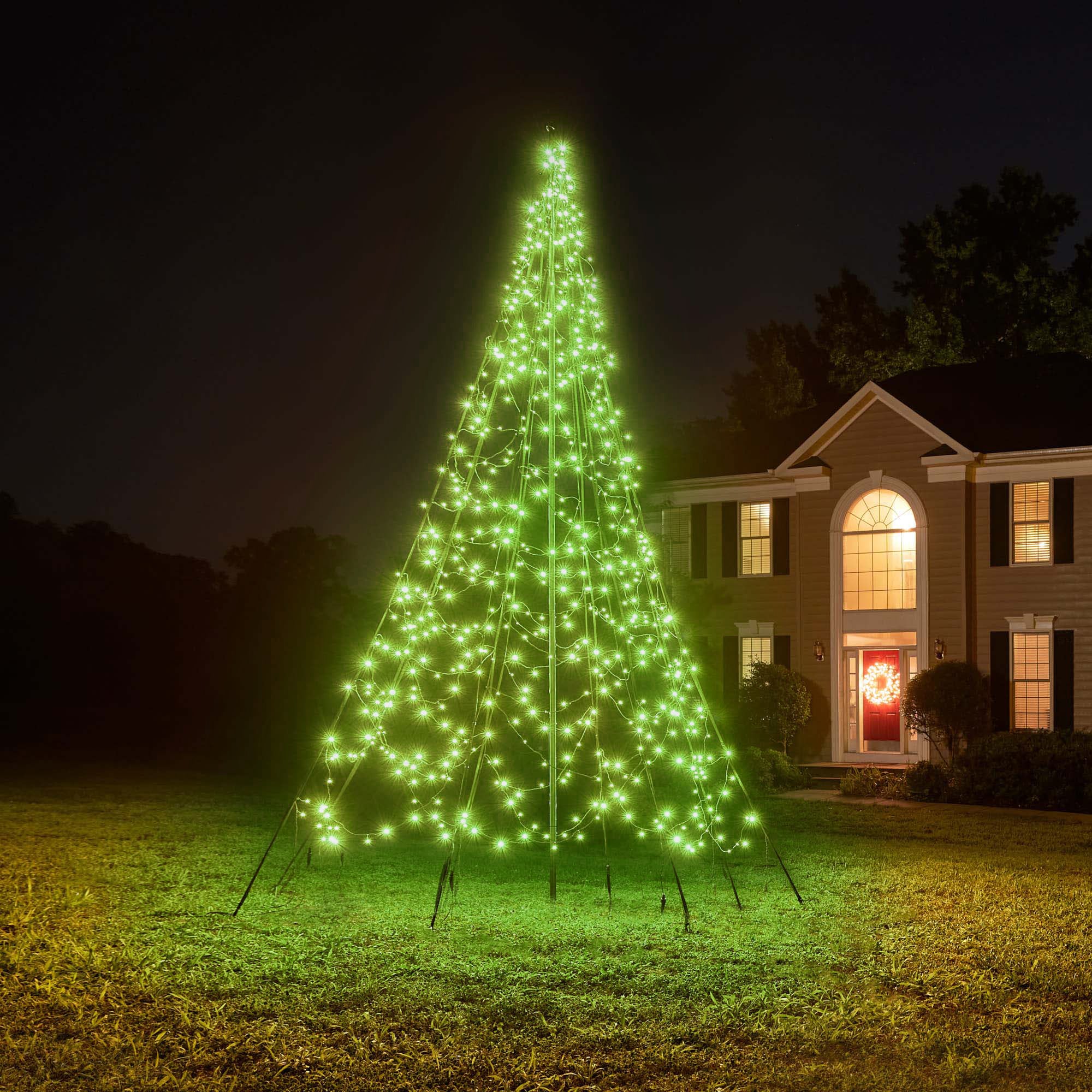 Outside Lighted Trees For Pole Outdoor LED Snowy 6 Ft Tree With Warm