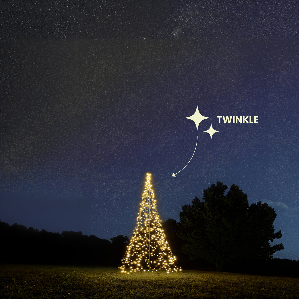 Fairybell Standard | 4 metros | 864 luces LED | Incluye mástil | Blanco cálido | Twinkle