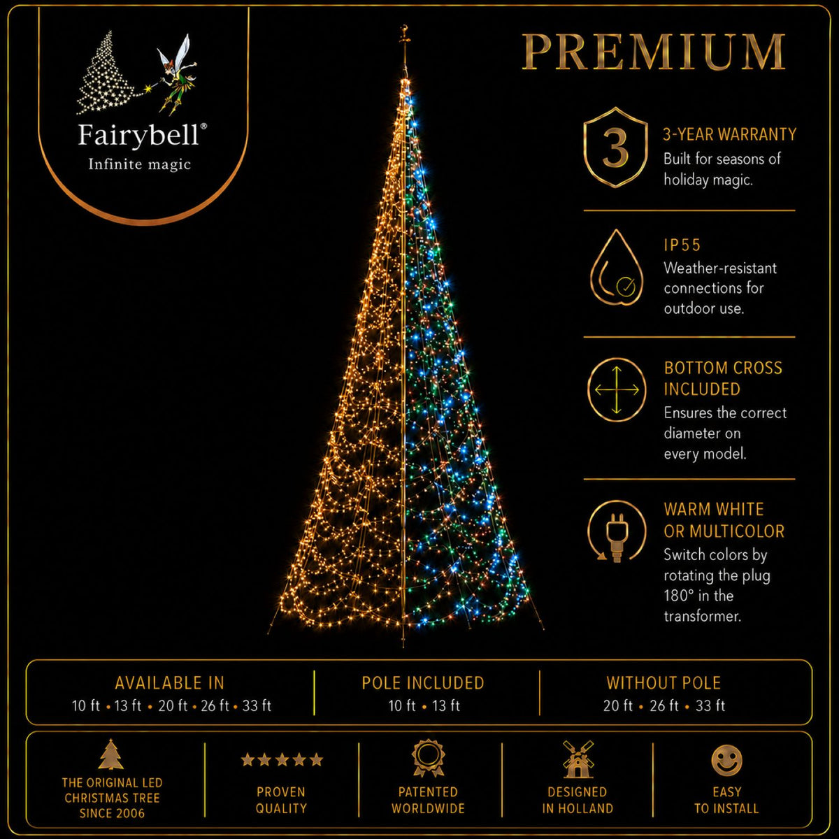 Fairybell Premium | 4 metros | 1536 luces LED | Luminous Switch |