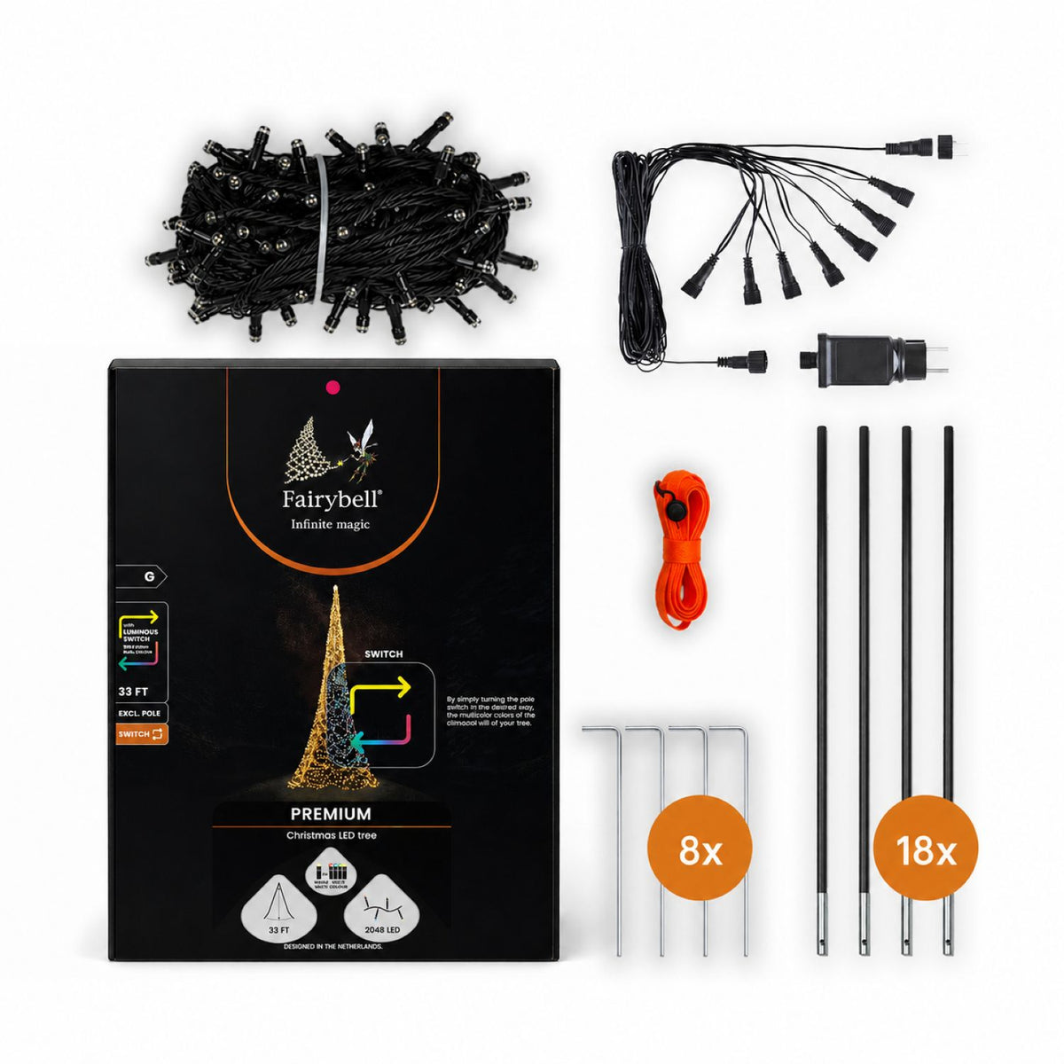 Fairybell Premium | 10 metros | 2048 luces LED | Luminous Switch |