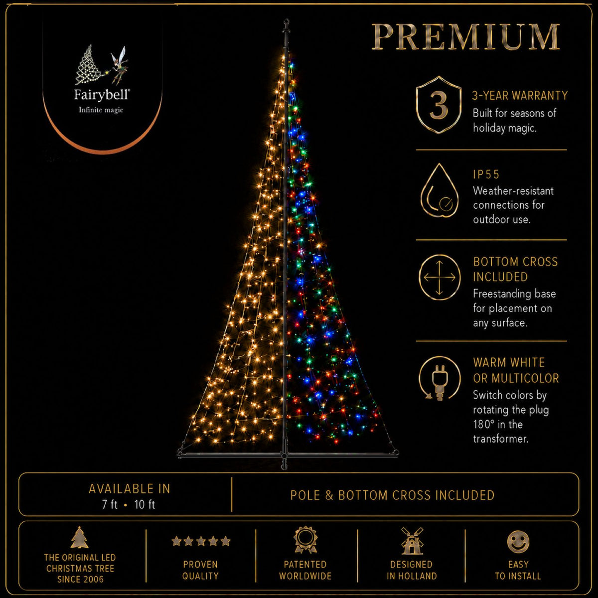 Fairybell Premium | All Surface | 2 metros | 256 luces LED | Luminous Switch |