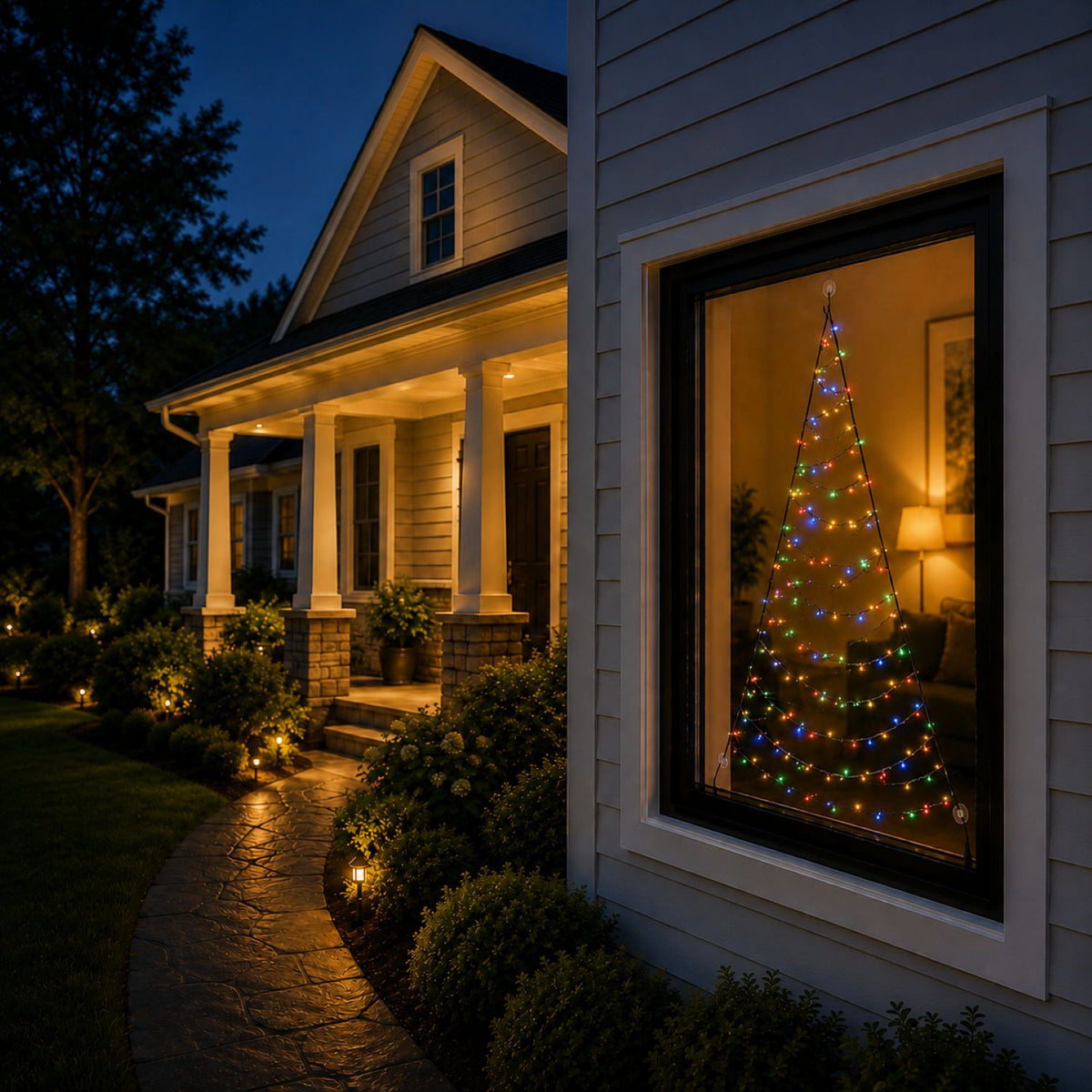 Fairybell Premium | Árbol de Navidad para Ventana | 1,25 metros | 64 luces LED | Luminous Switch |