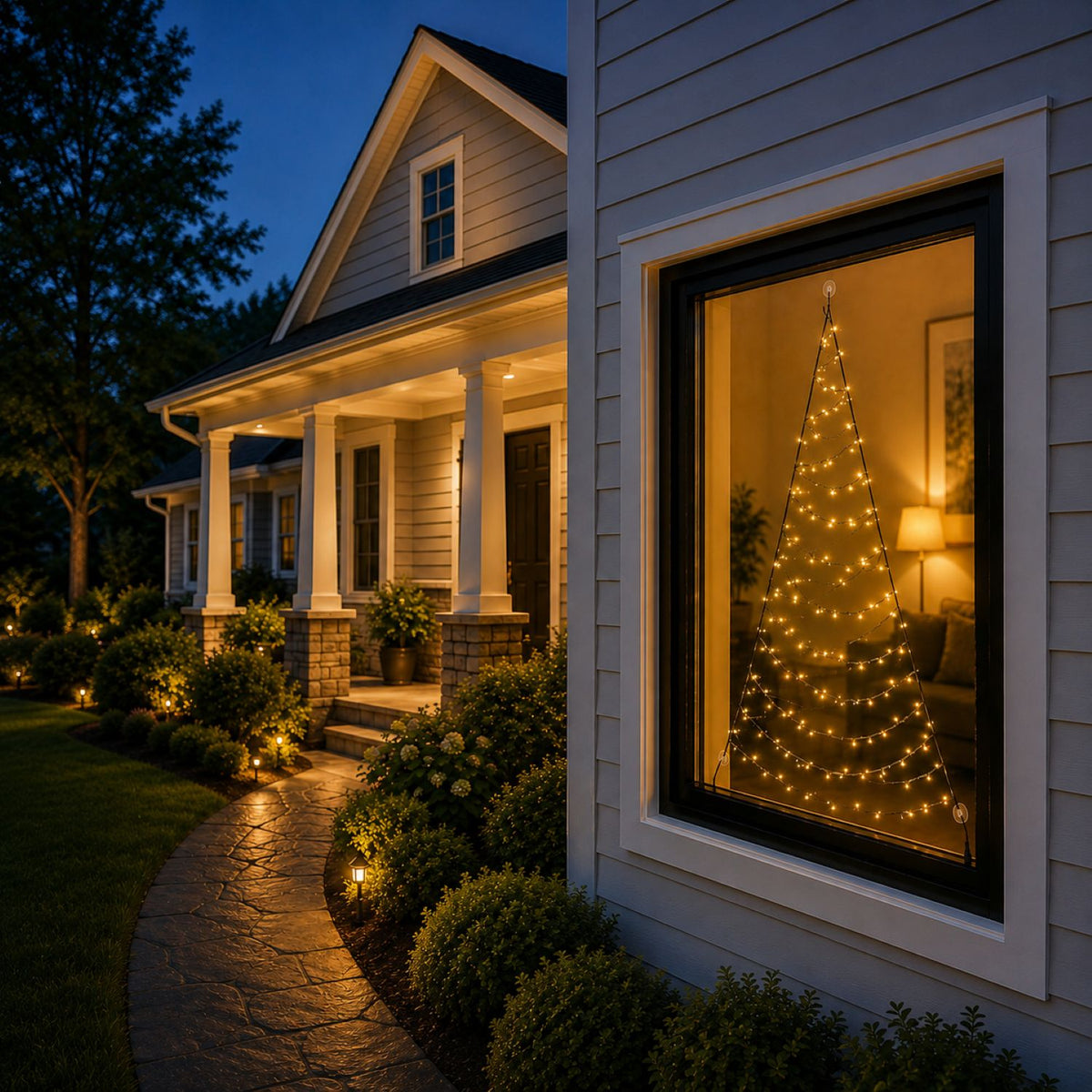 Fairybell Premium | Árbol de Navidad para Ventana | 1,25 metros | 64 luces LED | Luminous Switch |