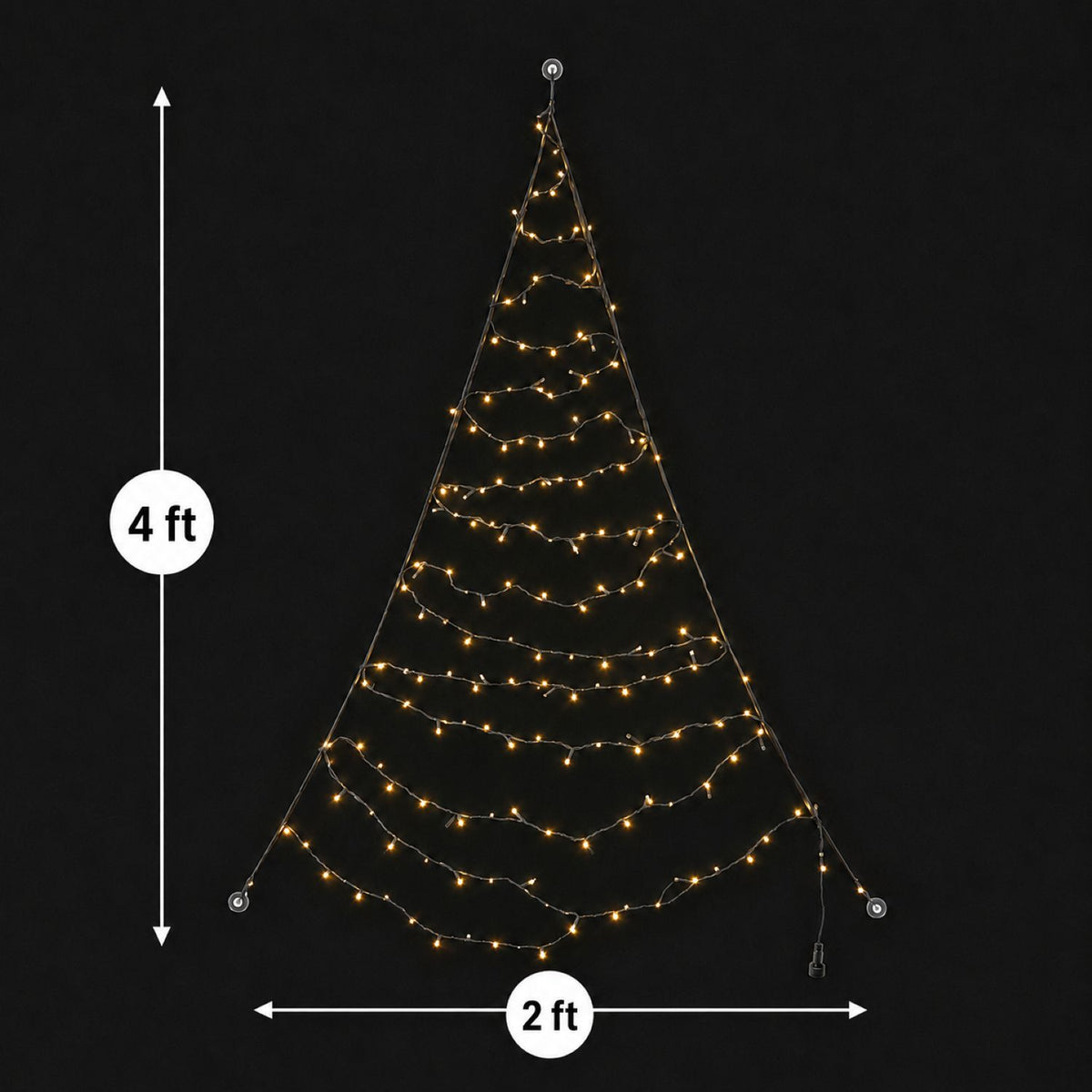 Fairybell Premium | Árbol de Navidad para Ventana | 1,25 metros | 64 luces LED | Luminous Switch |