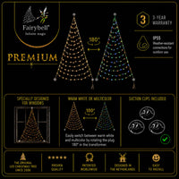 Fairybell Premium | Árbol de Navidad para Ventana | 1,25 metros | 64 luces LED | Luminous Switch |