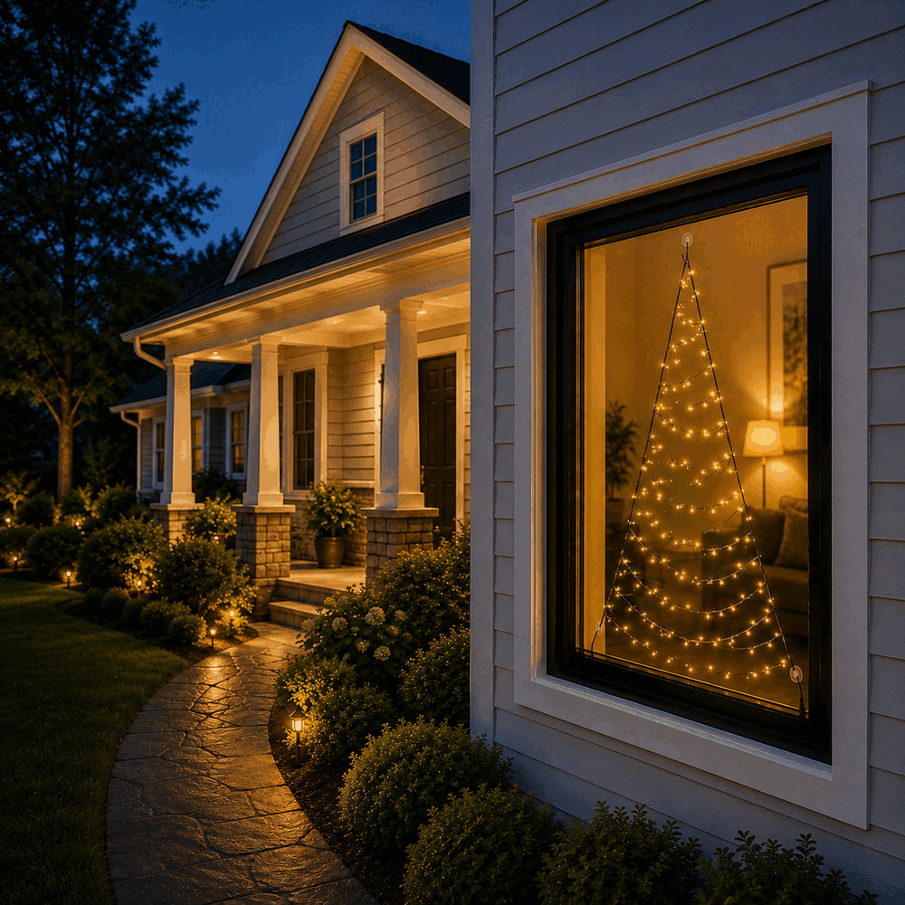 Fairybell Premium | Árbol de Navidad para Ventana | 1,25 metros | 64 luces LED | Luminous Switch |