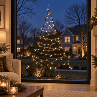 Árbol de ventana Fairybell Premium de 4 ft con 64 LED