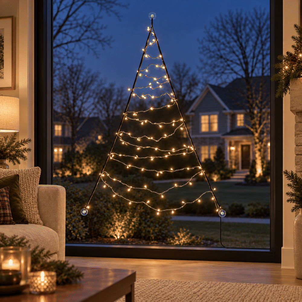Árbol de ventana Fairybell Premium de 4 ft con 64 LED