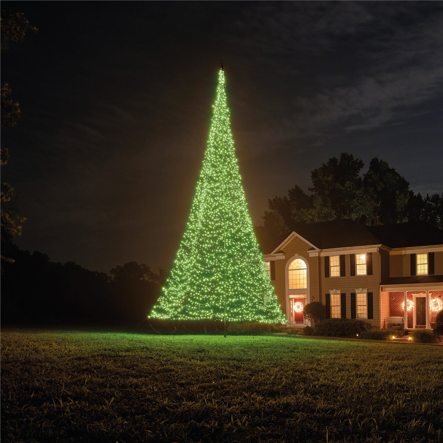 Flagpole Christmas trees