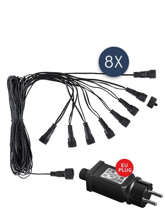 Fairybell Luminous Switch | 20ft | Transformer and cable junction set | 8 connections