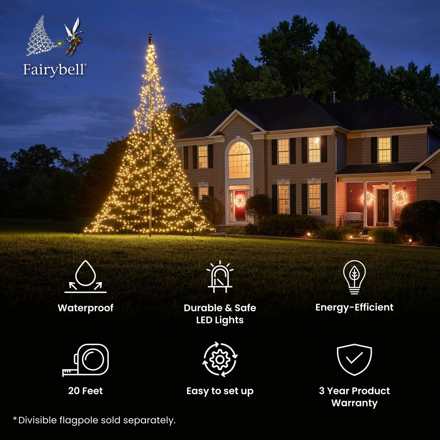 Fairybell | 20ft | 1,200 LED lights | Warm white