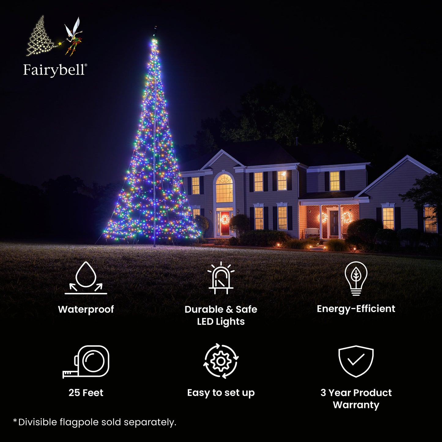 Fairybell | 25ft | 1,500 LED lights | Multicolor