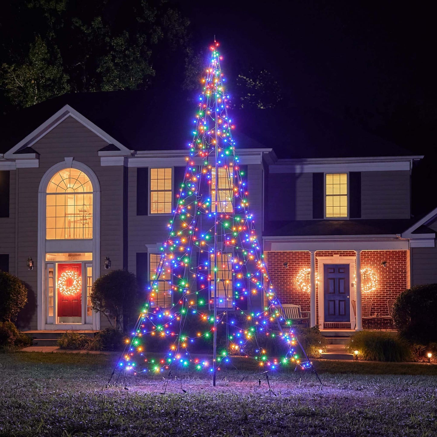 Campana de hadas | 13 pies | 640 luces LED | Incluye poste | Multicolor