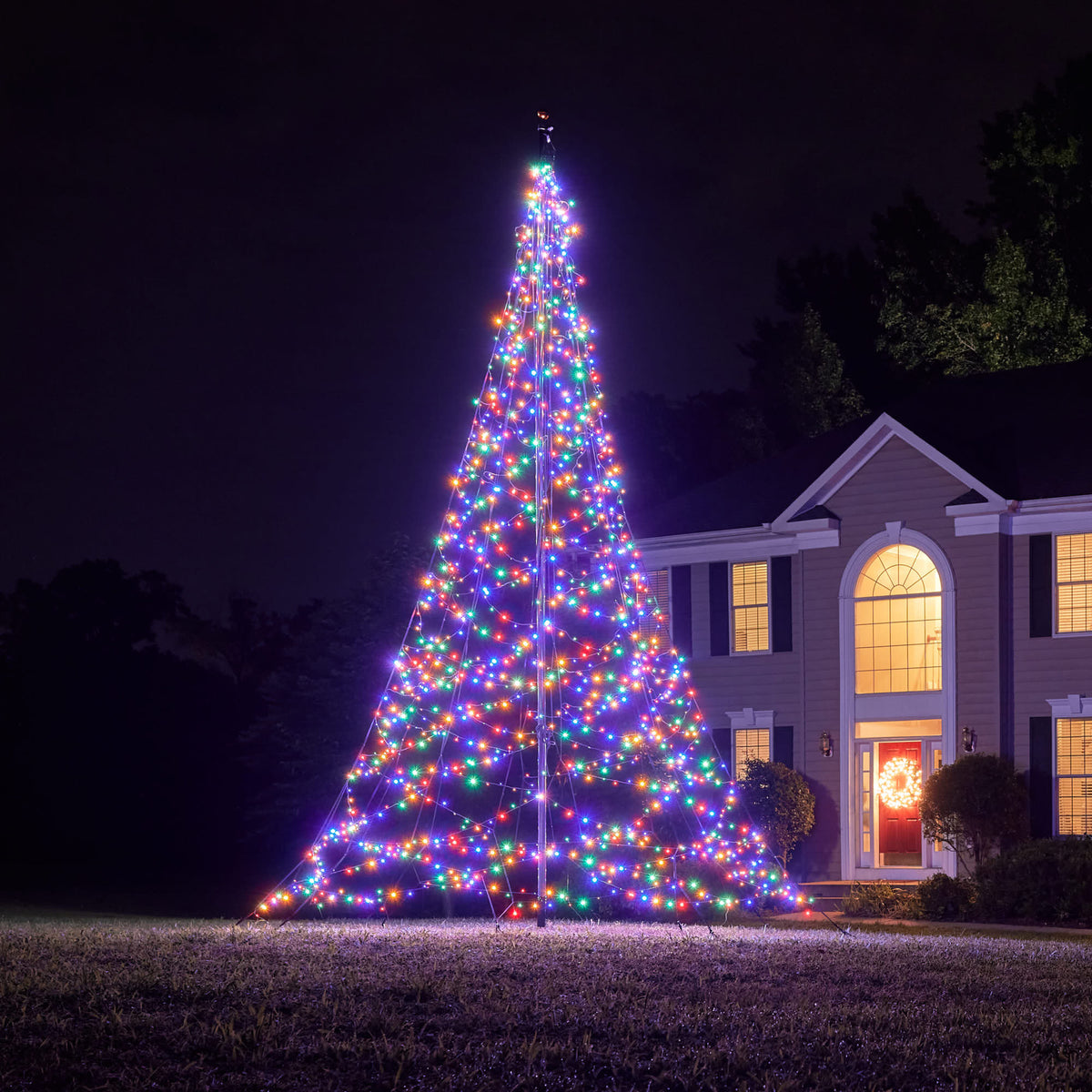 Flagpole Christmas trees